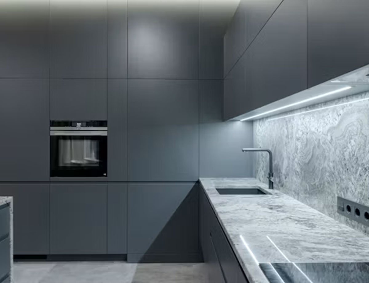 Modern White L-Shaped Kitchen