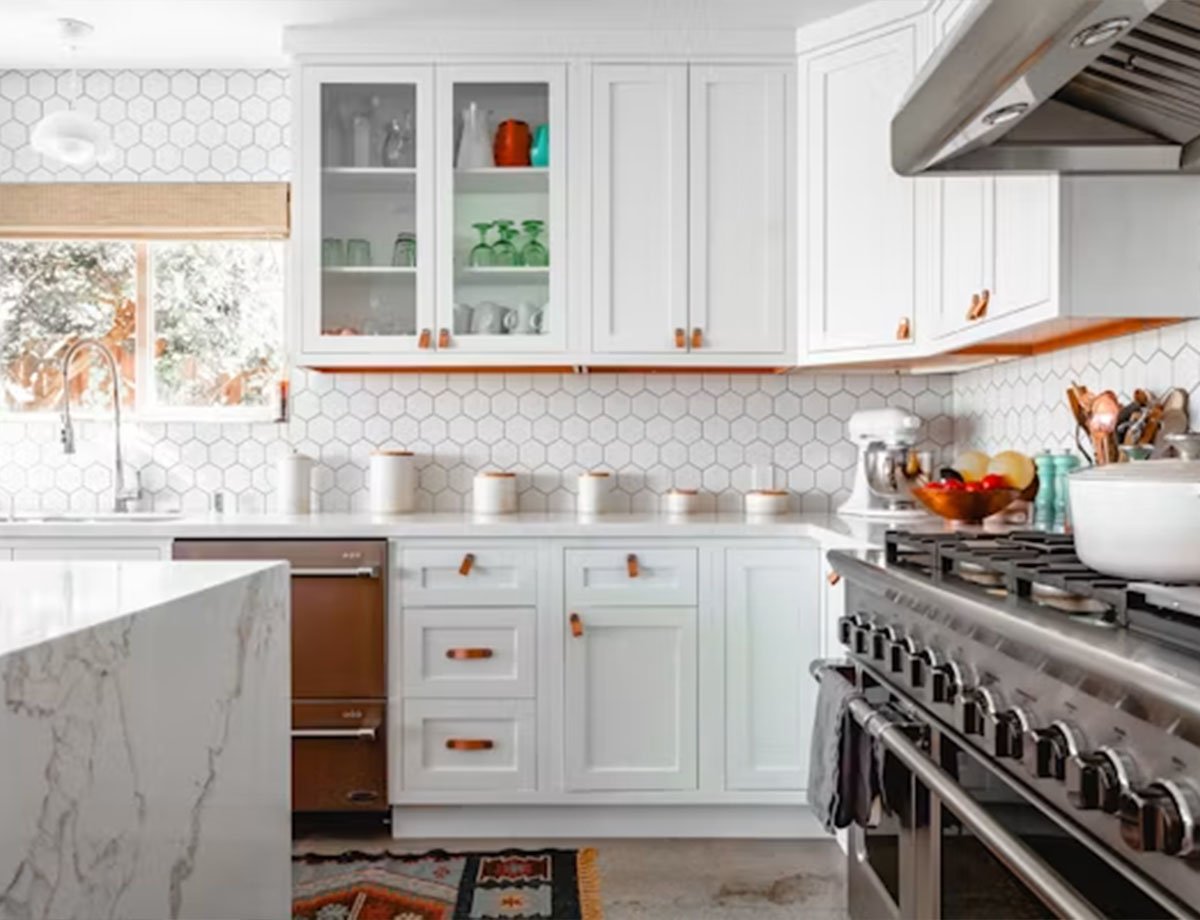 All-White U-Shaped Kitchen