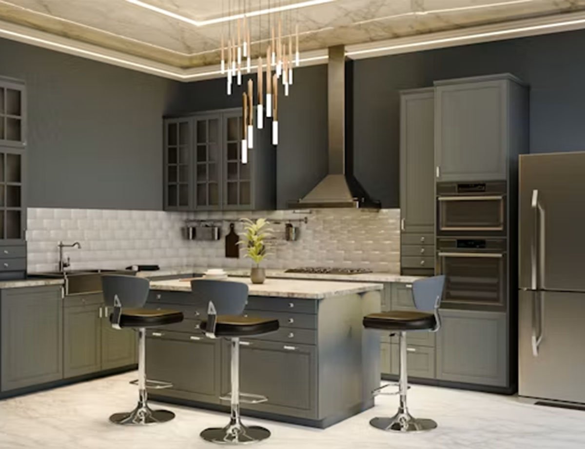 Luxury High-Gloss L-Shaped Kitchen
